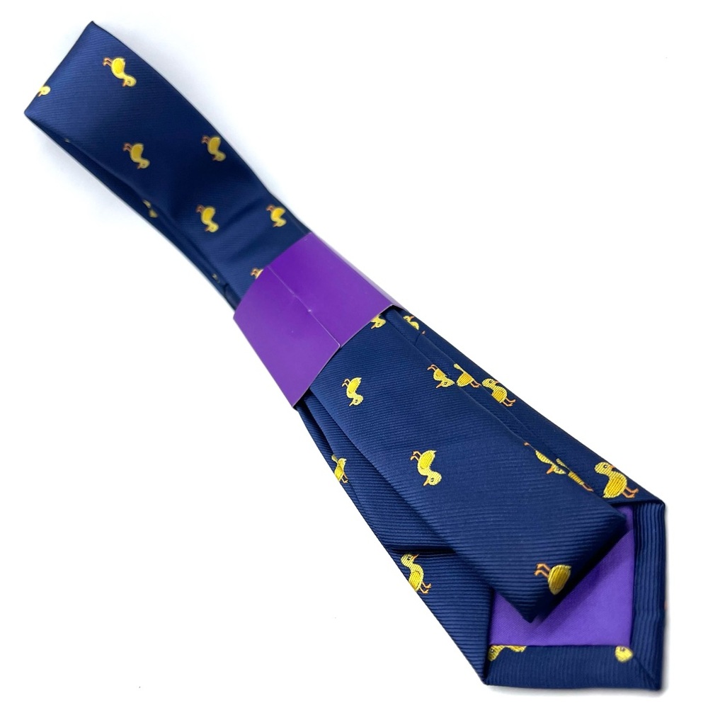 Duck Print Navy Tie Hand Stitched Microfiber New in Packaging by Aus Cufflinks